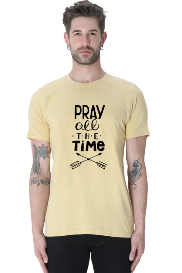 Pray All The Time Male Round Neck Half Sleeve Classic T-Shirt