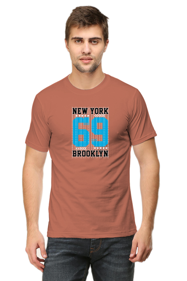 New York Brooklyn Male Round Neck Half Sleeve Classic T-Shirt