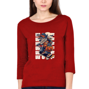 Wolf Female Round Neck Full Sleeve Classic T-Shirt