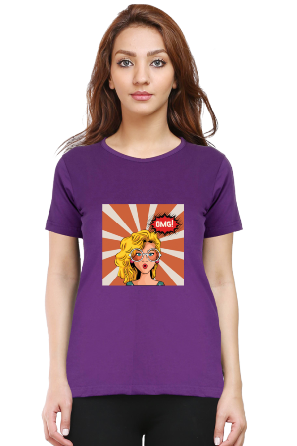 OMG Girl Female Round Neck Half Sleeve Classic T-Shirt - Image 3