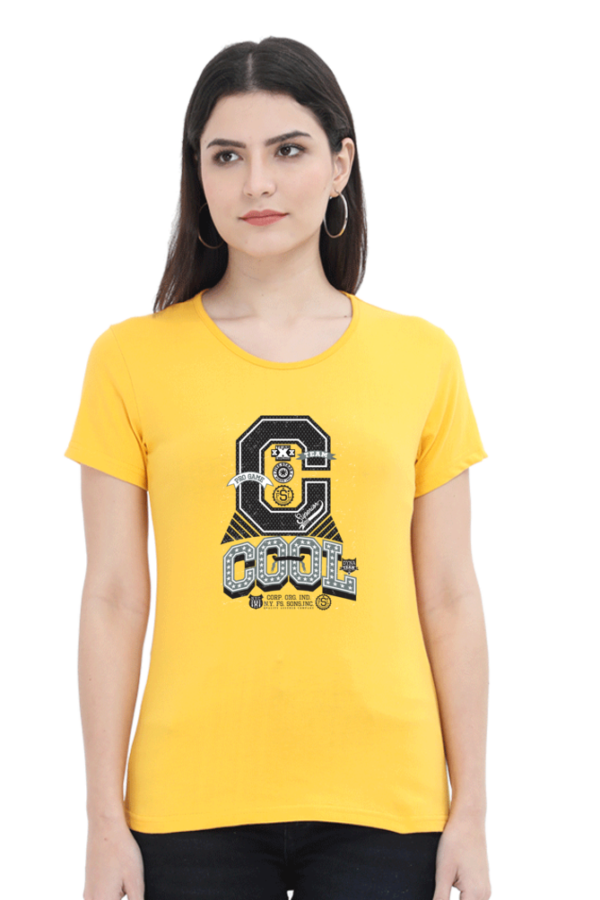 Team Cool Female Round Neck Half Sleeve Classic T-Shirt - Image 5