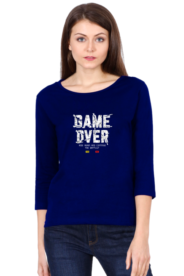 Game Over Female Round Neck Full Sleeve Classic T-Shirt