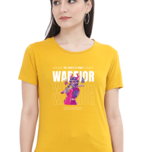 Warrior Girl Female Round Neck Half Sleeve Classic T-Shirt
