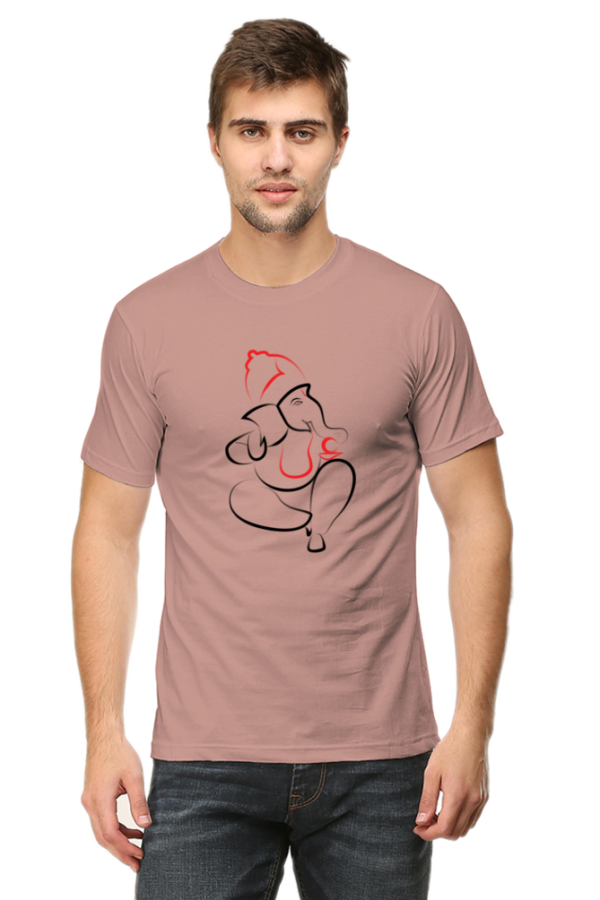 Lord Ganesha V7 Male Round Neck Half Sleeve Classic T-Shirt