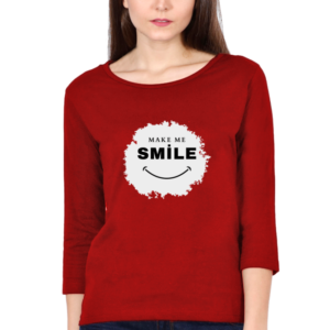 Make Me Smile Female Round Neck Full Sleeve Classic T-Shirt