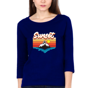 Sunset Female Round Neck Full Sleeve Classic T-Shirt