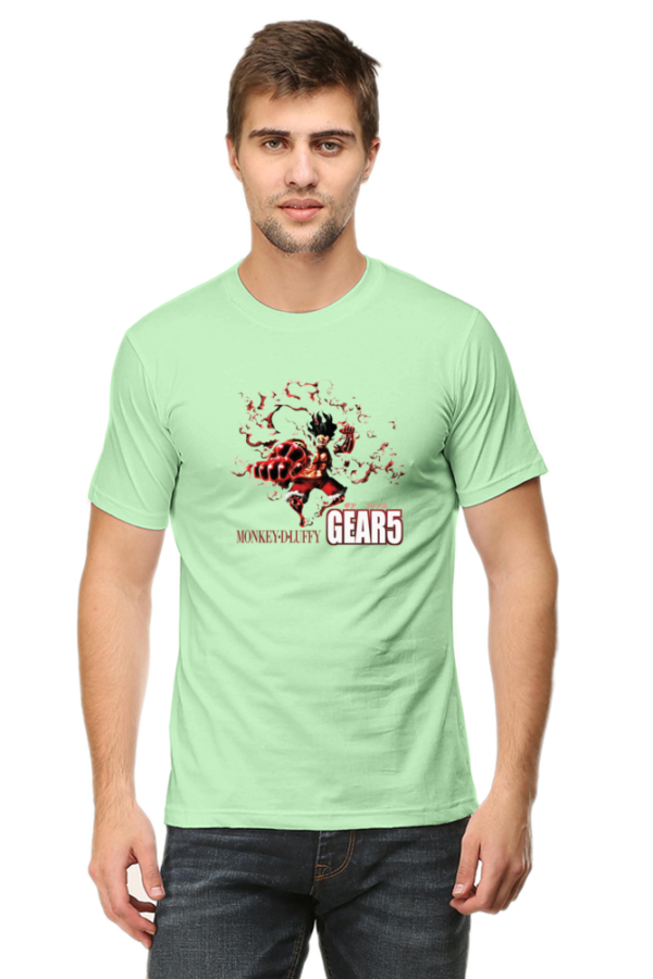 Gear5 Monkey D Luffy Male Round Neck Half Sleeve Classic T-Shirt