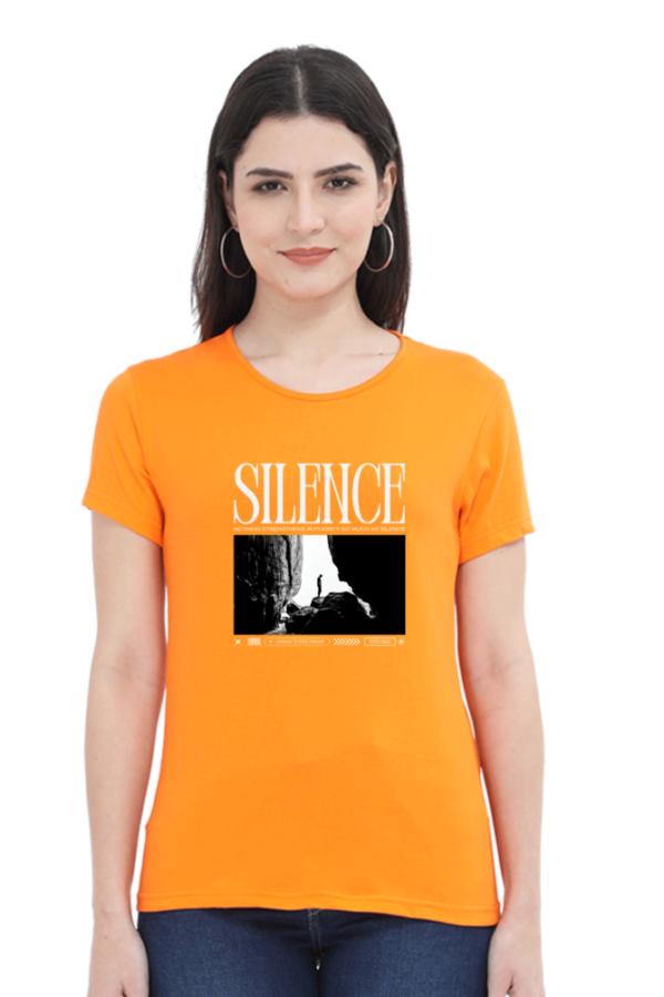 Silence Female Round Neck Half Sleeve Classic T-Shirt - Image 3