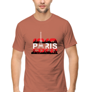 Paris Male Round Neck Half Sleeve Classic T-Shirt