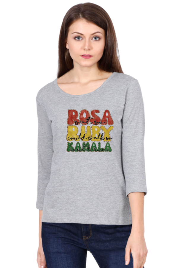 Rosa Ruby Kamala Female Round Neck Full Sleeve Classic T-Shirt
