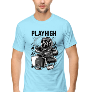 Play High Male Round Neck Half Sleeve Classic T-Shirt