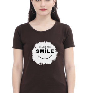 Make Me Smile Female Round Neck Half Sleeve Classic T-Shirt
