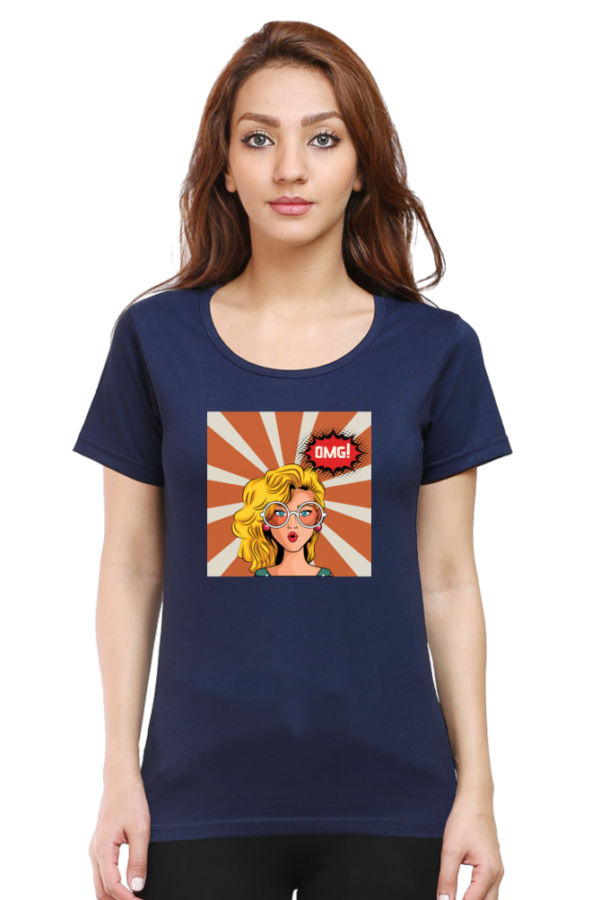OMG Girl Female Round Neck Half Sleeve Classic T-Shirt - Image 8