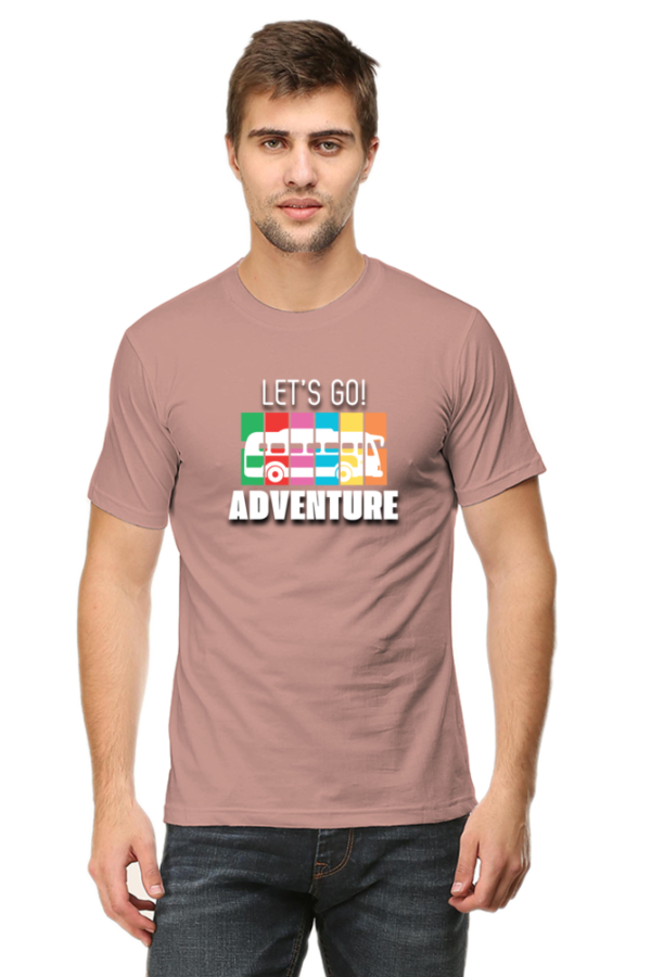 Let's Go Adventure Male Round Neck Half Sleeve Classic T-Shirt