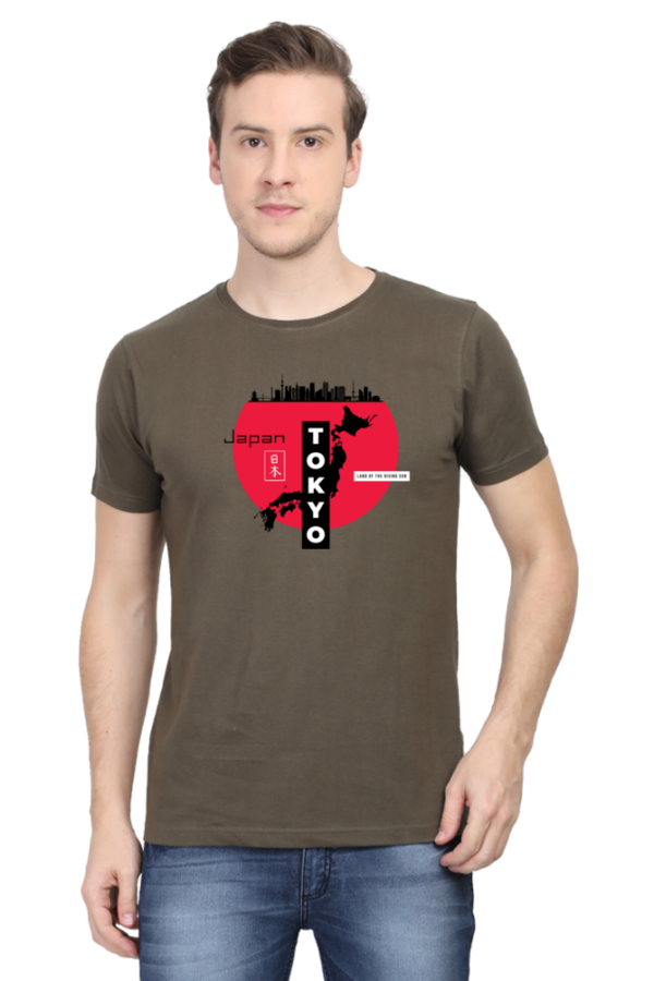 Tokyo Land Of The Rising Sun Male Round Neck Half Sleeve Classic T-Shirt - Image 11