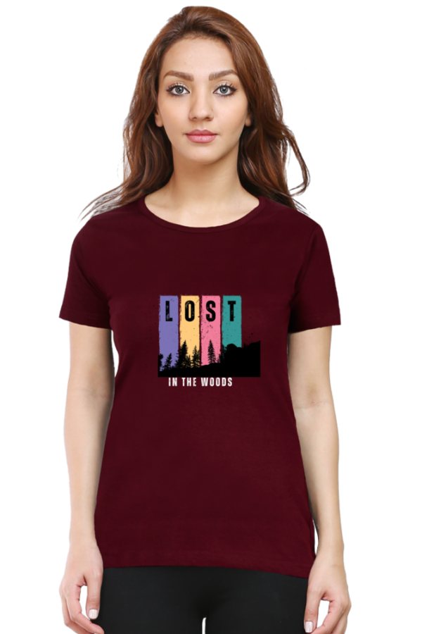 Lost In The Woods Female Round Neck Half Sleeve Classic T-Shirt - Image 6