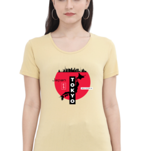 Tokyo Land Of The Rising Sun Female Round Neck Half Sleeve Classic T-Shirt
