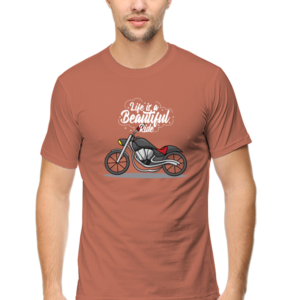 Life Is A Beautiful Ride Male Round Neck Half Sleeve Classic T-Shirt