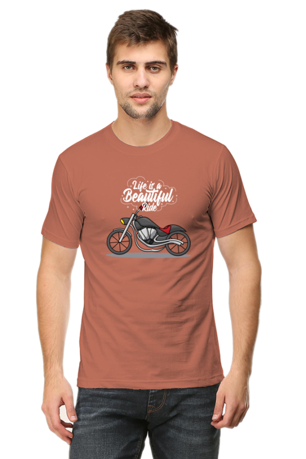 Life Is A Beautiful Ride Male Round Neck Half Sleeve Classic T-Shirt