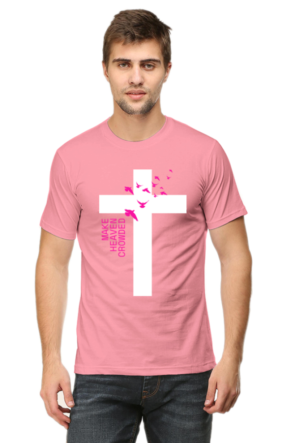 Cross Make Heaven Crowded Male Round Neck Half Sleeve Classic T-Shirt