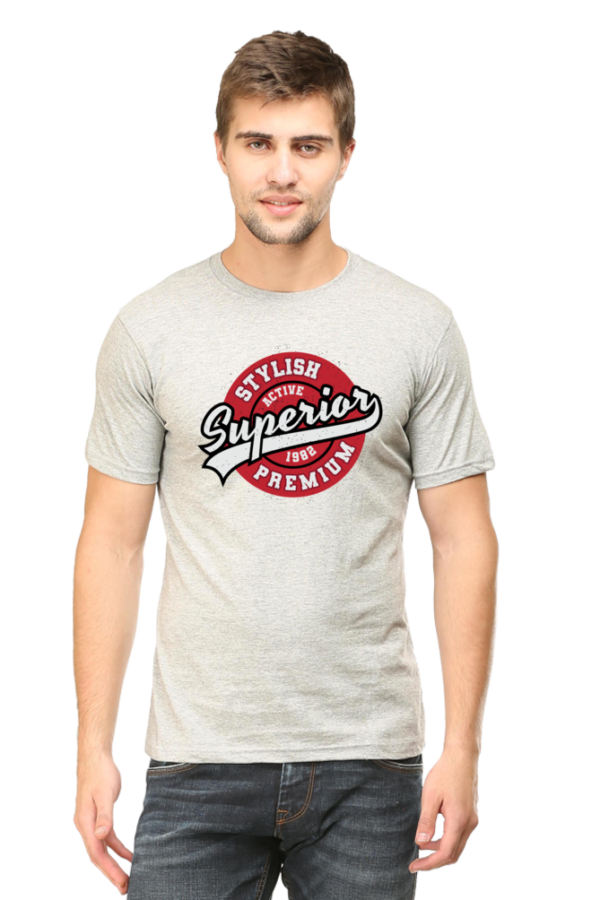 Stylish Superior Male Round Neck Half Sleeve Classic T-Shirt - Image 2