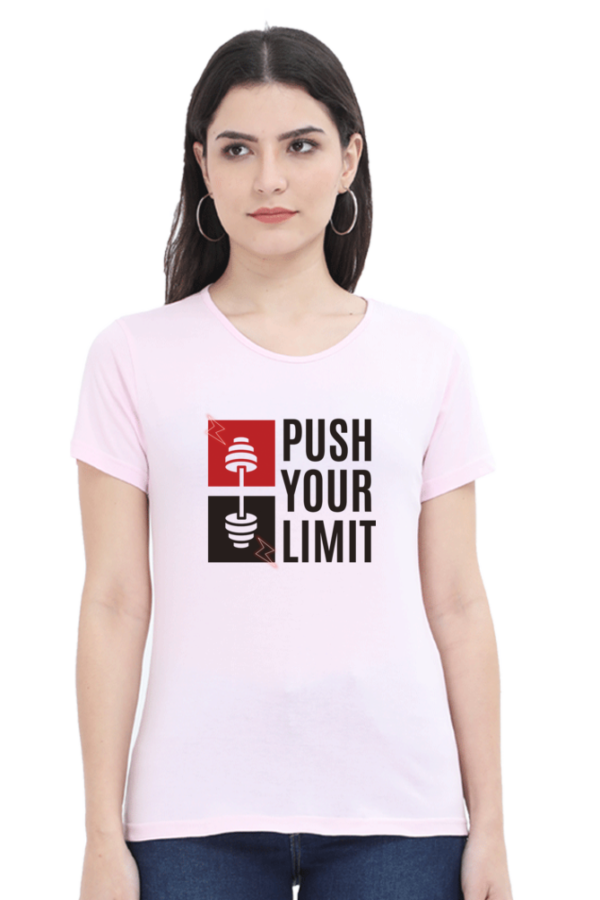 Push Your Limit Female Round Neck Half Sleeve Classic T-Shirt - Image 3