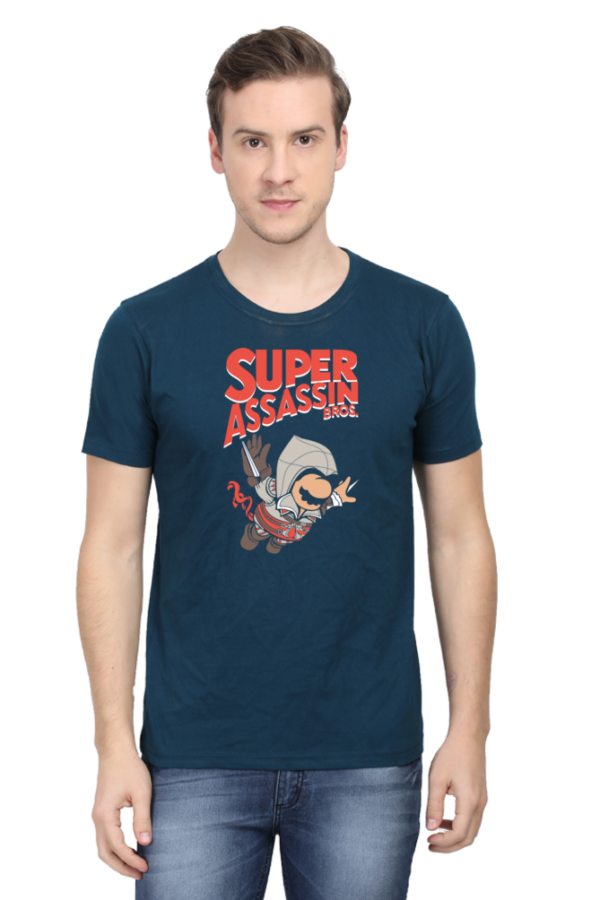 Super Assassin Bros Male Round Neck Half Sleeve Classic T-Shirt