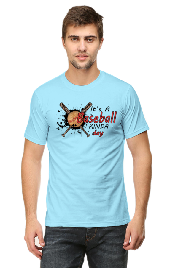 It's a Baseball Kinda Day Male Round Neck Half Sleeve Classic T-Shirt - Image 2