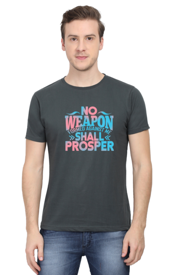 No Weapon Shall Prosper Male Round Neck Half Sleeve Classic T-Shirt