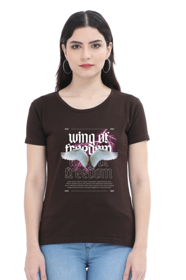Wing of Freedom Female Round Neck Half Sleeve Classic T-Shirt