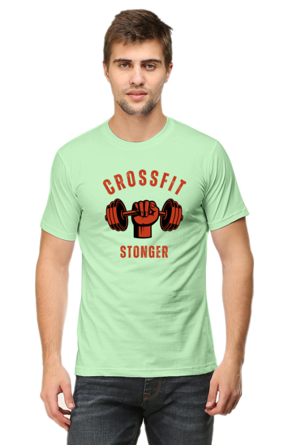 Crossfit Stonger Male Round Neck Half Sleeve Classic T-Shirt