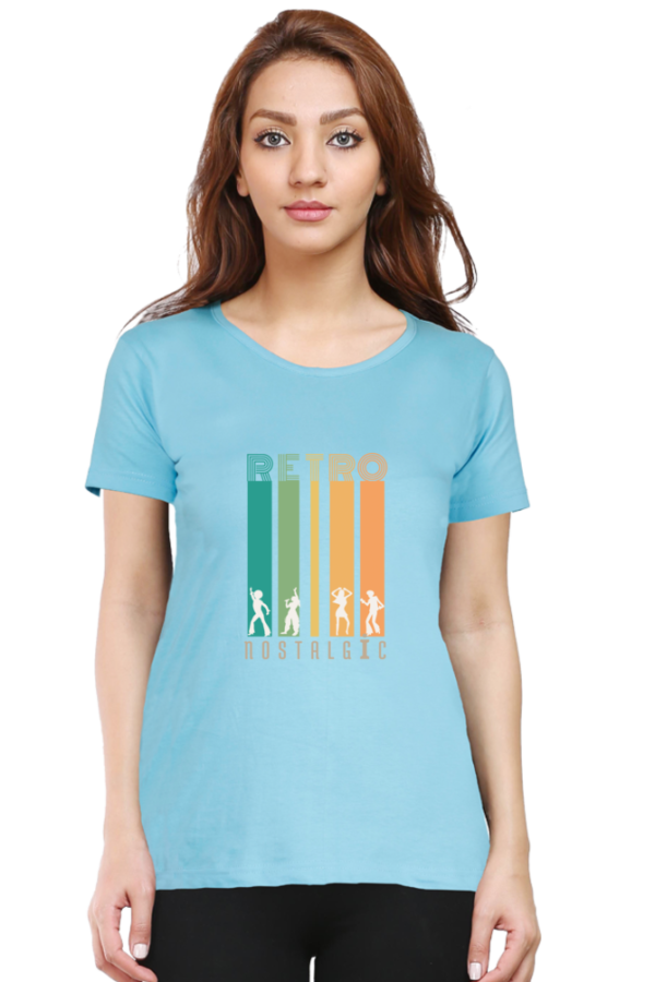 Retro Nostalgic Female Round Neck Half Sleeve Classic T-Shirt - Image 5