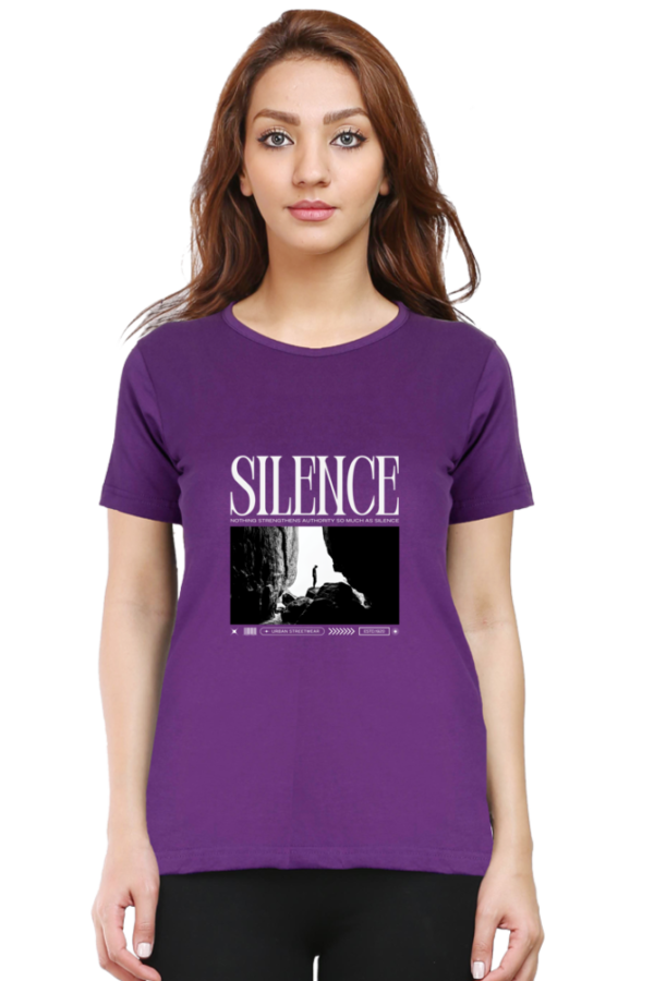 Silence Female Round Neck Half Sleeve Classic T-Shirt - Image 6