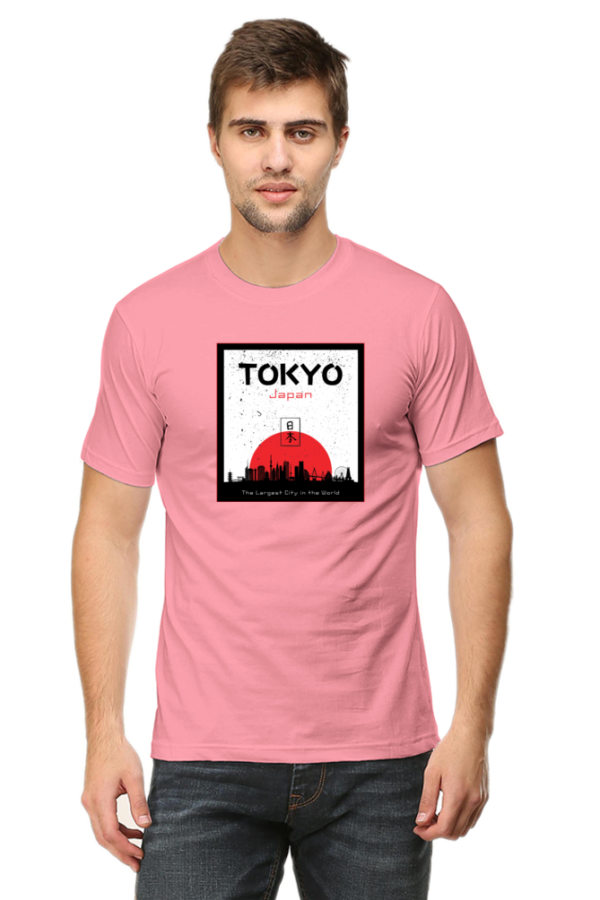 Tokyo Japan Male Round Neck Half Sleeve Classic T-Shirt - Image 2