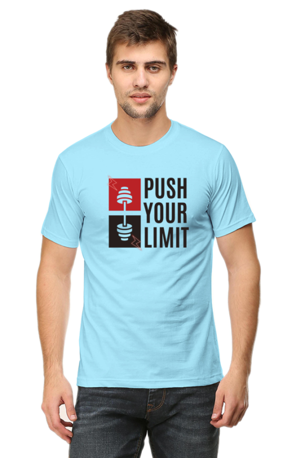 Push Your Limit Male Round Neck Half Sleeve Classic T-Shirt - Image 3