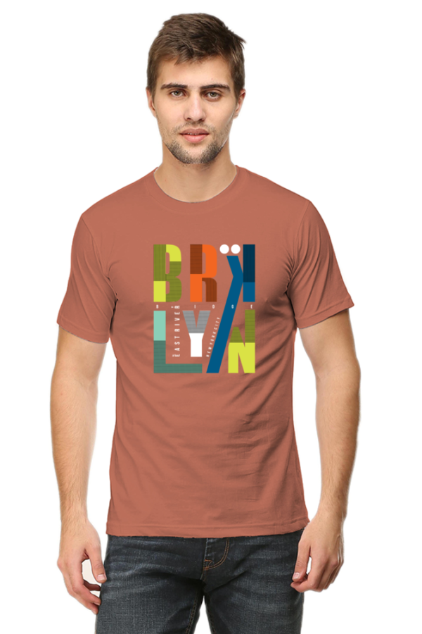 Brooklyn Male Round Neck Half Sleeve Classic T-Shirt