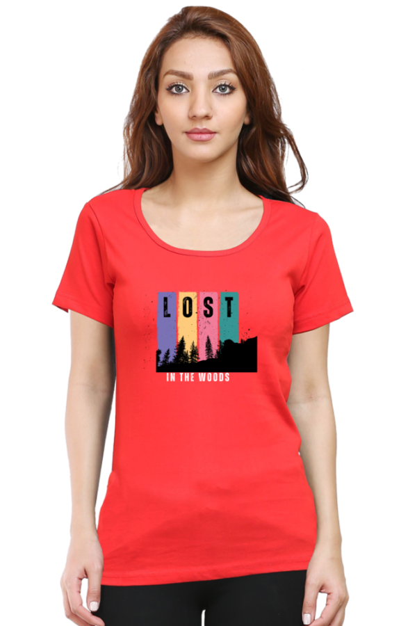 Lost In The Woods Female Round Neck Half Sleeve Classic T-Shirt - Image 7