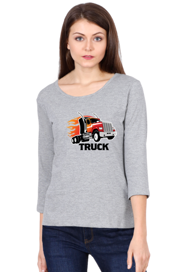 Truck Female Round Neck Full Sleeve Classic T-Shirt