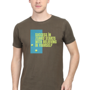 Success in Tennis Starts with Believing in Yourself Male Round Neck Half Sleeve Classic T-Shirt