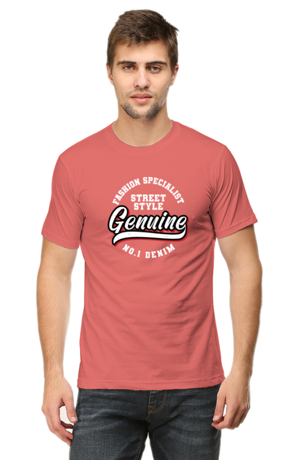 Fashion Specialist Street Style Male Round Neck Half Sleeve Classic T-Shirt