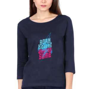 Born To Be Awesome V2 Female Round Neck Full Sleeve Classic T-Shirt