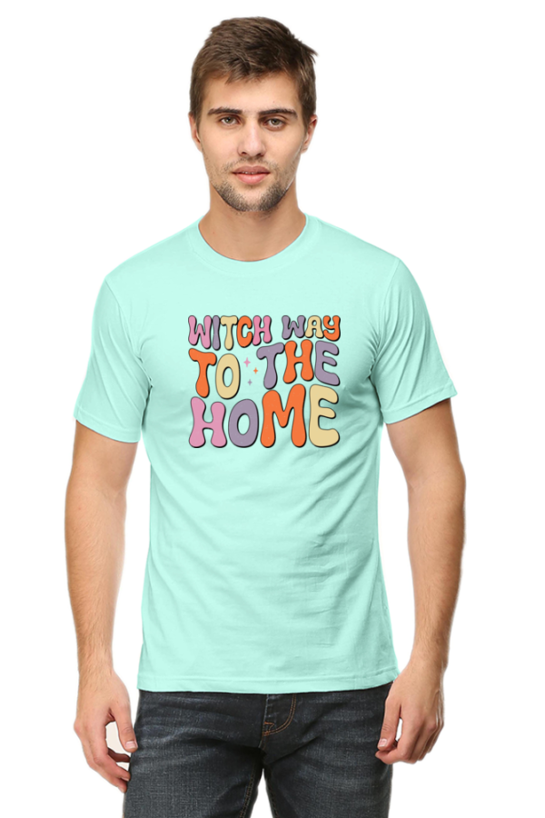 Witch Way to the Home Male Round Neck Half Sleeve Classic T-Shirt - Image 3