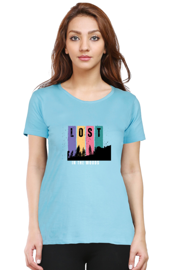 Lost In The Woods Female Round Neck Half Sleeve Classic T-Shirt - Image 10