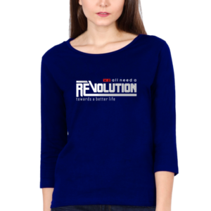 Revolution towards a better life Female Round Neck Full Sleeve Classic T-Shirt