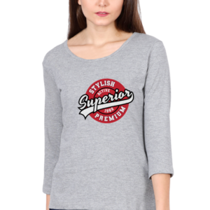 Stylish Superior Female Round Neck Full Sleeve Classic T-Shirt