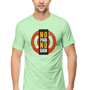 No Pain No Gain Male Round Neck Half Sleeve Classic T-Shirt