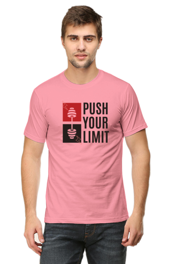 Push Your Limit Male Round Neck Half Sleeve Classic T-Shirt - Image 2