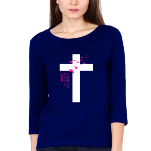 Make Heaven Crowned Female Round Neck Full Sleeve Classic T-Shirt