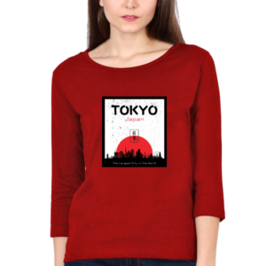Tokyo Japan Female Round Neck Full Sleeve Classic T-Shirt