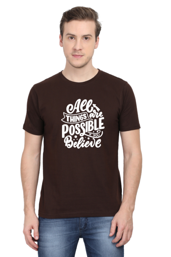 All Things Are Possible Male Round Neck Half Sleeve Classic T-Shirt - Image 8